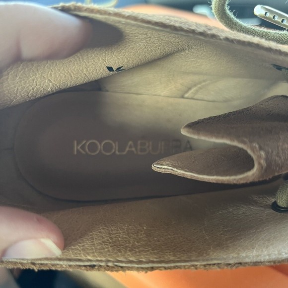 Koolaburra Katelyn Desert Wedge Suede Ankle Bootie Womens Size 10 Tan Lace Up - Picture 8 of 9